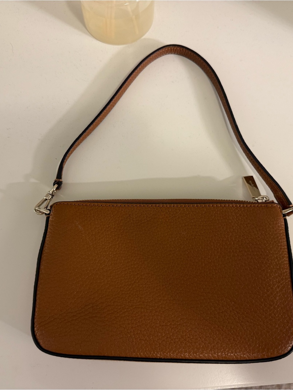 kate spade Brown Pebbled Leather Shoulder Bag with Gold Hardware - Picture 3 of 4